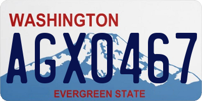 WA license plate AGX0467