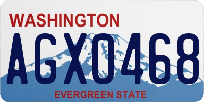 WA license plate AGX0468