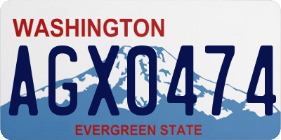WA license plate AGX0474