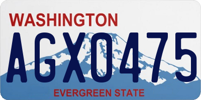 WA license plate AGX0475