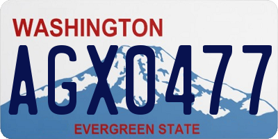 WA license plate AGX0477