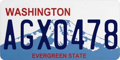WA license plate AGX0478