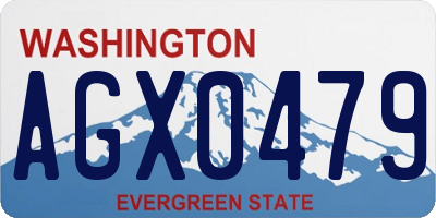 WA license plate AGX0479