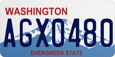 WA license plate AGX0480