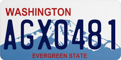 WA license plate AGX0481