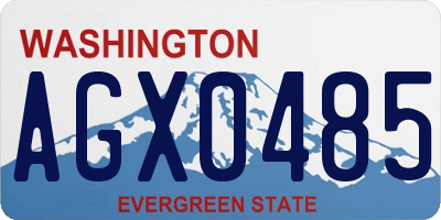 WA license plate AGX0485