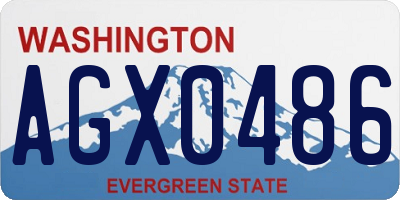 WA license plate AGX0486