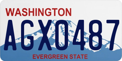 WA license plate AGX0487
