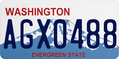 WA license plate AGX0488