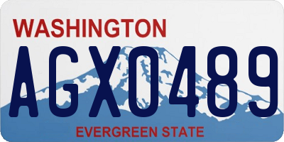 WA license plate AGX0489