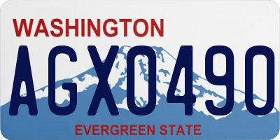 WA license plate AGX0490