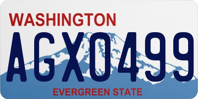 WA license plate AGX0499