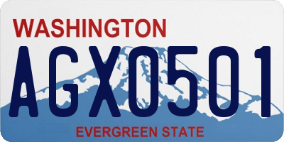 WA license plate AGX0501