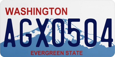 WA license plate AGX0504