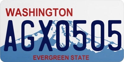 WA license plate AGX0505