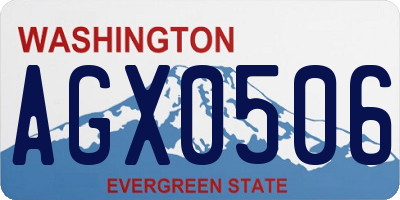 WA license plate AGX0506