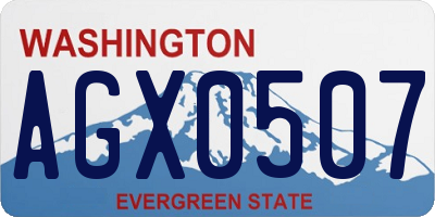 WA license plate AGX0507