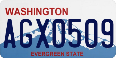 WA license plate AGX0509