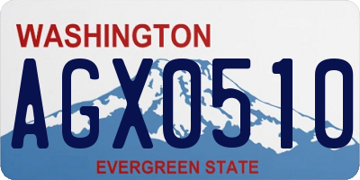 WA license plate AGX0510