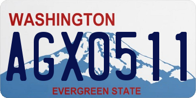 WA license plate AGX0511