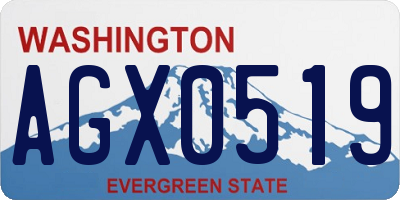 WA license plate AGX0519