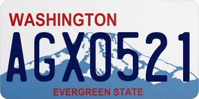 WA license plate AGX0521
