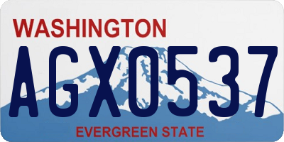 WA license plate AGX0537