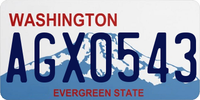 WA license plate AGX0543
