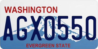 WA license plate AGX0550