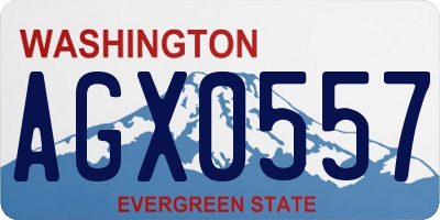 WA license plate AGX0557