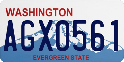 WA license plate AGX0561