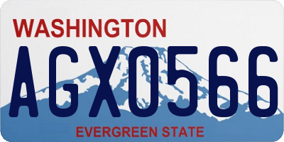 WA license plate AGX0566
