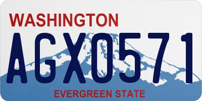 WA license plate AGX0571