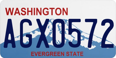 WA license plate AGX0572
