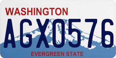 WA license plate AGX0576