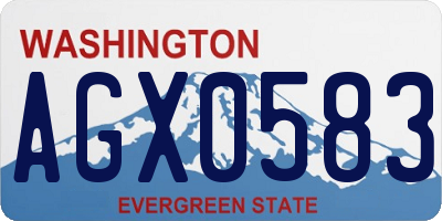 WA license plate AGX0583