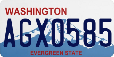 WA license plate AGX0585