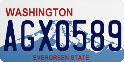 WA license plate AGX0589