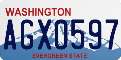 WA license plate AGX0597