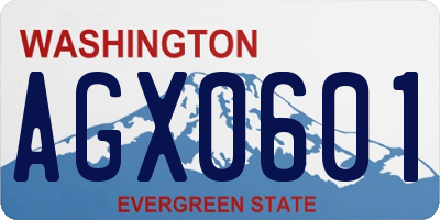 WA license plate AGX0601