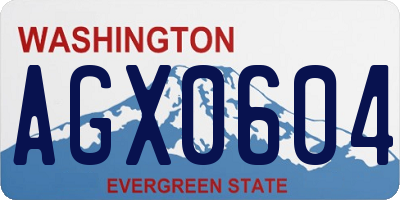WA license plate AGX0604