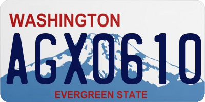 WA license plate AGX0610