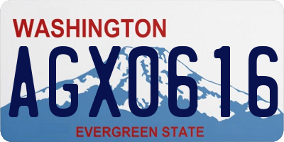 WA license plate AGX0616