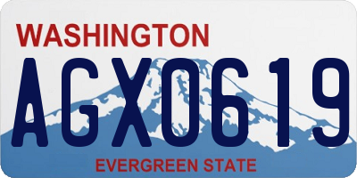 WA license plate AGX0619