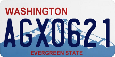 WA license plate AGX0621