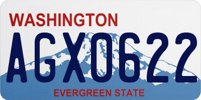 WA license plate AGX0622