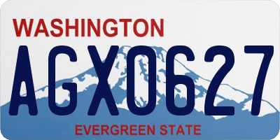 WA license plate AGX0627