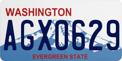 WA license plate AGX0629