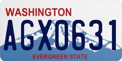 WA license plate AGX0631