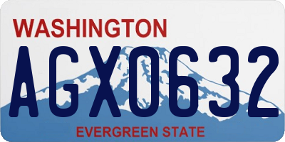 WA license plate AGX0632